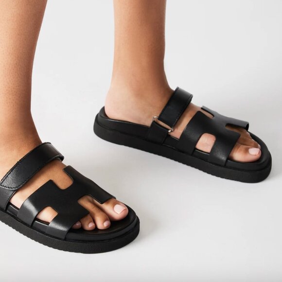 Steve Madden Mayven Black Leather Sandals (NEW!) - Picture 7 of 13